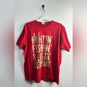 Port & Company Men’s Hunting Red Graphic T-Shirt Size XL